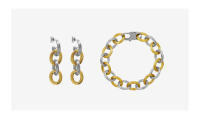 Pendientes Maple Leaf Lord Conjunto de pulsera de acero inoxidable en oro y plata, regalo de aniversario - details 0