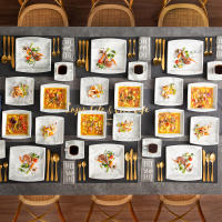 MALACASA-vajilla de porcelana gris Mármol, 30/60 piezas, con postre/sopa/plato de cena/taza/platillo, servicio para 12 - details 0