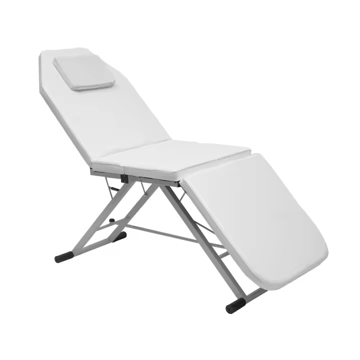 Cama de masaje con taburete, silla reclinable ajustable y plegable para salón de belleza, tatuaje, Spa, 3 secciones, nueva - 1