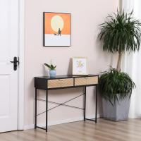Mesa de Consola Moderna de Metal 100x30x75 cm con 2 Cajones de Almacenamiento - details 10