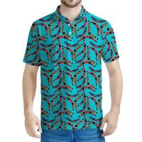 Polo para hombre con estampado 3D indígena australiano, camiseta con estampado Eico, ropa de calle, top holgado de manga corta - details 7