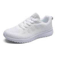 Volando tejido zapatos deportivos de las mujeres de malla transpirable casual fondo plano luz corriendo negro zapatos de viaje pareja zapatos blancos - details 0