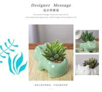 Mini planta verde jugosa y creativa de cerámica ETRO, ETA perforada, decoración para el jardín del hogar al aire libre - details 2
