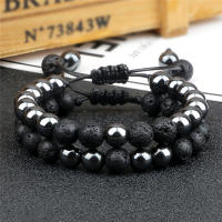 Pulsera de Piedra de Malaquita Verde Natural Encanto de Abalorios de Lava para Hombres y Mujeres - details 12
