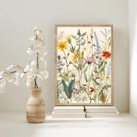 Pintura de Lienzo de Paisaje Botánico Moderno con Hojas de Flores Salvajes Posters de Arte para Decoración del Hogar Habitación Sala de Estar Marca JUBEER Material Lienzo - details 4