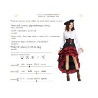Disfraz de batas de flamenca de Halloween: Un vestido largo de la Reina Pirata con cintura ceñida y hojas de loto - details 1