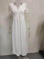 Elegante Vestido Largo con Encaje Impreso de Moda 2024 Cuello en V Alto Cintura Grande Swing Maxi para Mujeres - details 1
