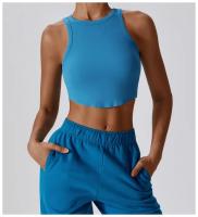 Top Deportivo de Yoga para Mujer Gimnasio Crop Tops Sin Costuras Uso en la Calle Cuello Redondo Manga Corta Secado Rápido Ideal para Primavera/Verano - details 1