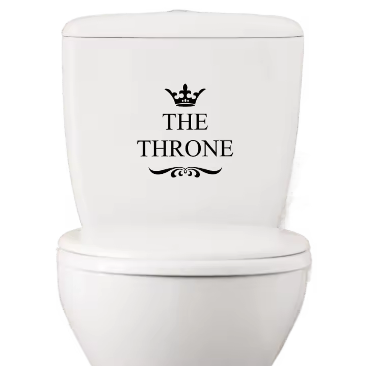 Pegatina de corona 3D para inodoro, letrero de WC, corona, pegatinas para puerta de inodoro, impermeable, extraíble, pintura decorativa para baño, fondo embellecedor - 1