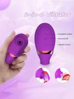 Consolador de pene potente vibrador de clítoris vaginal chupando y lamiendo estimulación dual masajeador femenino juguete sexual para adultos - details 2