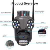 Sistema de seguridad WiFi inalámbrico HD de 3 cámaras y 9 MP, 360 ° Monitor panorámico para el hogar con visión nocturna en color y control remoto por teléfono, adecuado para interiores y exteriores/IP65Impermeable/Voz bidireccional/Seguimiento móvil/Alma - details 17