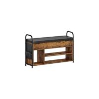 Puff Almacenaje, Banco con 2 Bisagras de Seguridad, Baúl, Zapatero, Estilo Moderno, 40 x 76 x 48 cm, para Pasillo Dormitorio Salón, Blanco LHS11WT - details 11