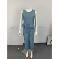 Conjunto casual de verano para mujer, top sin mangas plisado y pantalones cortos de pierna ancha - details 18