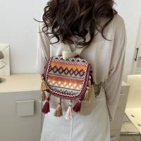 Mochila de estilo étnico con borlas, bolso escolar pequeño de lona, ​​bolso de hombro con borlas, bolso escolar bordado de estilo coreano de gran capacidad - details 20
