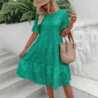 Sencillo e informal, largo, de cintura alta, a la moda, de verano a media pantorrilla, estilo festivo, algodón puro ahuecado, nuevo - details 1