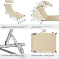 Silla Plegable Resistente a la Intemperie Tumbona de Piscina Regulable con Respalda - details 5