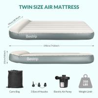 BP200 Colchón Hinchable 190*99*20CM con Bomba de Aire, Cama Hinchable para 2 Personas (Gris) - details 4