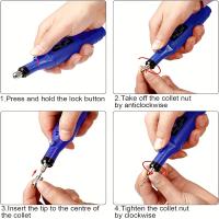 83 piezas Azul Herramienta de Grabado y Pulido de Máquina de Talla, Herramienta de Grabado, Bolígrafo de Molienda para Joyería DIY, Vidrio, Madera y Pulido de Plástico, Versión USB. - details 5