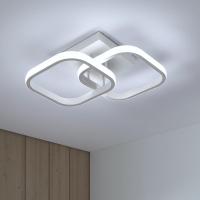 Goeco Luz de Iluminación Interior Moderna de 30W LED Acrílico Cuadrado, Luz Blanca Fría, Montaje Semi-Flush, Brillo de 3300LM, Material de Aluminio - details 1