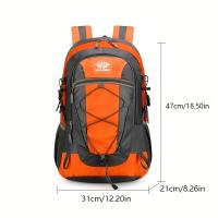 Mochila de Senderismo Multifuncional Ligera con Accesorio para Bastones de Trekking, Bolsa de Viaje y Montañismo de Nailon Duradero con Correas Ajustables, Múltiples Compartimentos y Bolsillos Laterales de Malla - Negra, Accesorios de Senderismo - details 2