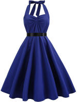 Women big swing casual party 50s 60s halter vintage dresses - details 2