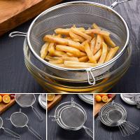 Pantalla de filtro de harina de acero inoxidable con mango, colador de malla para aperitivos, patatas fritas, leche de soja, cuchara de cocina, pantalla de doble oreja - details 0