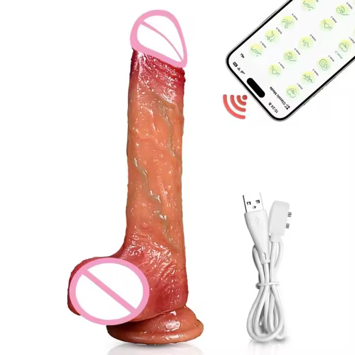 Dildo Grande Realista Controlado por APP Encalentado, Impulso, Juguete Sexual para Mujeres - 1