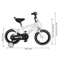 Bicicleta infantil de 14 pulgadas con ruedas estabilizadoras y frenos de mano, con volante y altura ajustable - details 0
