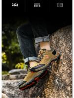 Zapatos de senderismo para hombre, botas de montaña al aire libre, zapatillas de suela gruesa, zapatos de Trekking con cordones a la moda - details 2
