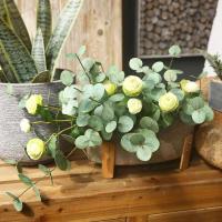 Royal Touch Ramas de eucalipto, lámina de plástico plateado, eucalipto artificial para el hogar, boda, decoración de jardín, plantas falsas - details 2
