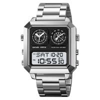 Reloj de Moda Luminoso Digital para Hombres Correa de Acero Inoxidable Resistente al Agua - details 4