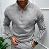 Chaqueta de color liso con cuello alto y media manga larga, para hombre - details 27