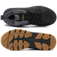Botas de invierno para hombre, botines de camuflaje, botas de nieve impermeables, zapatillas de trabajo de felpa que mantienen el calor, zapatos militares, zapatos de senderismo tobilleros elegantes - details 4