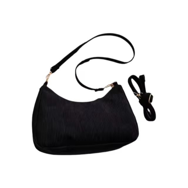 Bolso de diseñador de lujo de pana de Color sólido, bolso de hombro para mujer, bolsos cruzados informales para mujer, nueva bolsa de mensajero con cremallera - 1