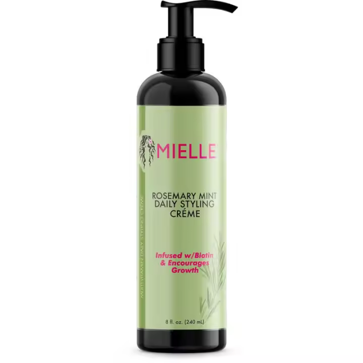 Crema de peinado diaria multivitamínica de menta y romero MIELLE, 8 onzas - 1