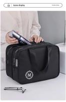 Nuevo Neceser grande de doble capa con separación en seco y húmedo para maquillaje, organizador de cosméticos portátil esencial para viaje - details 11