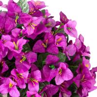 Bougainvillea artificial realista de seda sintética, resistente a los rayos UV, flores artificiales, planta de larga duración, decoración de verano, enredaderas de buganvilla - details 5