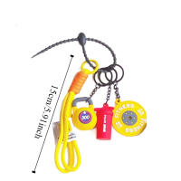 Llavero de fitness tejido a mano, mini mancuerna antipérdida, llavero para amantes del gimnasio, colgante de cuerda de nailon con placa de peso. - details 1