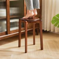Juego de 4 Taburetes Redondos de Madera Taburetes de Bar Silla Apilable Mini Taburete - details 15