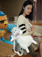 Muñeca muñeca de tela de felpa juguete cumpleañera explosión de la misma mochila de gato ragdoll simulada bolsa de gato gordito - details 23