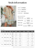 Women's 2024 Spring/Summer Bohemian Casual V-Neck Printed Dress Wxxbd - details 0