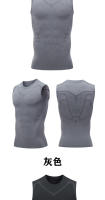 Chaleco deportivo para hombre, prenda de secado rápido, transpirable, cruzado, tipo delgado, sin mangas, ajustado, elástico, entrenamiento, Verano - details 8
