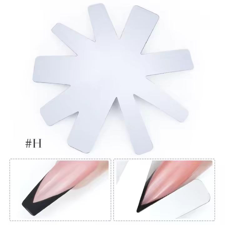 Modelo de punta de uñas francesas, recortador de Metal, esmalte de uñas de Gel de acero inoxidable, guía de borde de manicura, cortador de bricolaje para herramienta de diseño - 1