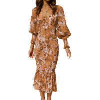 Vestido de mujer Falda de cola de sirena elegante con cuello en V sexy para mujer con riñonera y vestido a la cadera - details 8