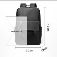 Mochila impermeable de piel sintética para hombre, morral escolar informal para estudiantes, mochilas sencillas para ordenador portátil de negocios para adolescentes, novedad - details 9