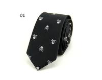 Corbata de Poliéster para Hombres Estilo Liso de 6cm con Nudo de Dibujo Animado de Calavera - details 3