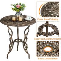Exterior Vintage Juegos de Muebles de Jardín de Aluminio Una Mesa con Dos Sillas para Balcón Bronce - details 1