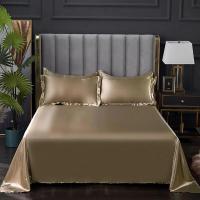 Sábanas superiores de tela fresca de verano, Sábana plana suave satinada para cama doble (sin funda de almohada), 1 ud. - details 6