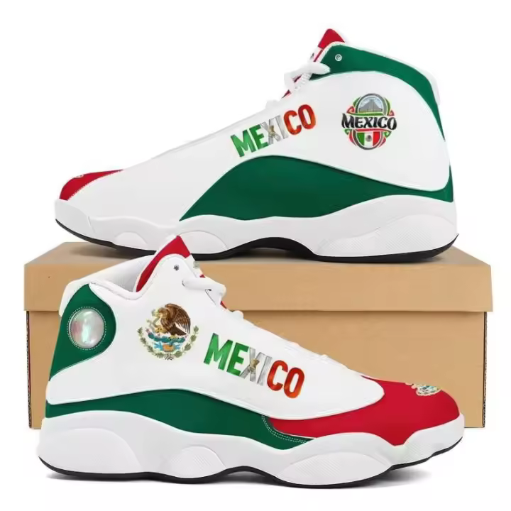 Zapatos deportivos de cuero PU para hombre, informales, con logotipo de baloncesto mexicano, transpirables, para correr y caminar - 1
