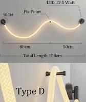 Apliques de Pared Lineales Minimalistas Lámpara de Pared Moderna Decoración del Hogar Luz de Pared Larga Para Cabecera de Sala de Estar - details 2